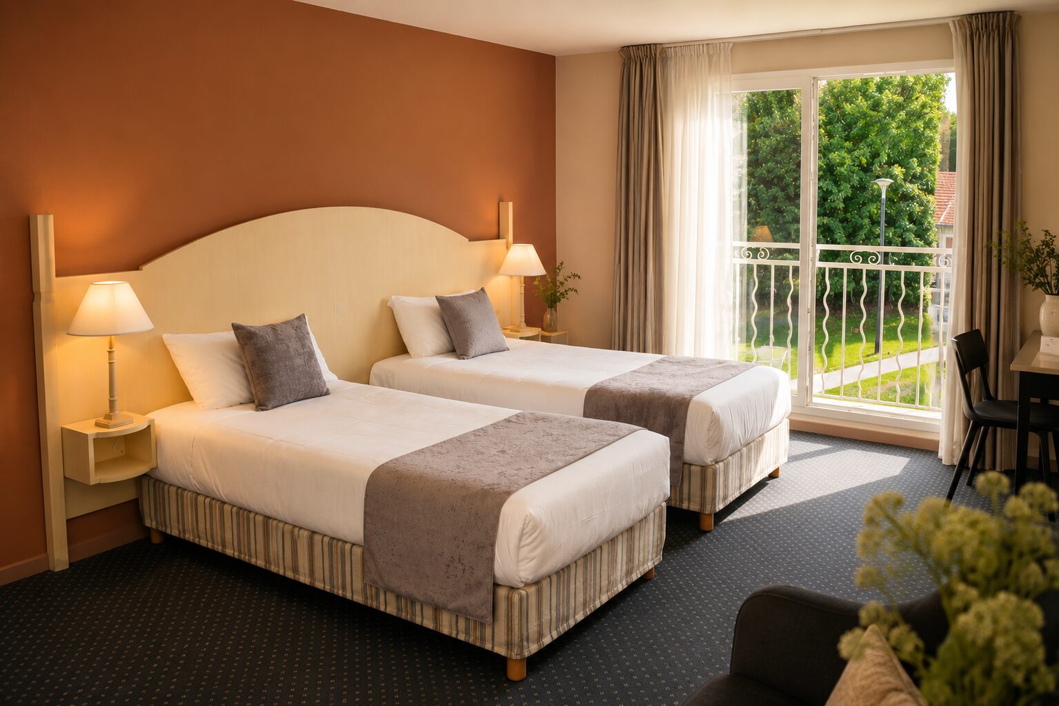 Chambre twin avec deux lits